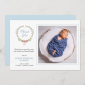 Baby Foto grün Vielen Dank Ankündigung (Vorne/Hinten)