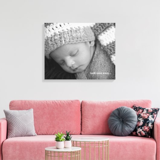 Baby Foto Ihr erster Atemzug Leinwanddruck (Insitu (Wohnzimmer))