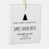 Baby Foto Keepake Name Geburtsdatum Stationen Keramikornament (Rechts)