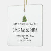 Baby Foto Keepake Name Geburtsdatum Weihnachten Keramikornament (Links)