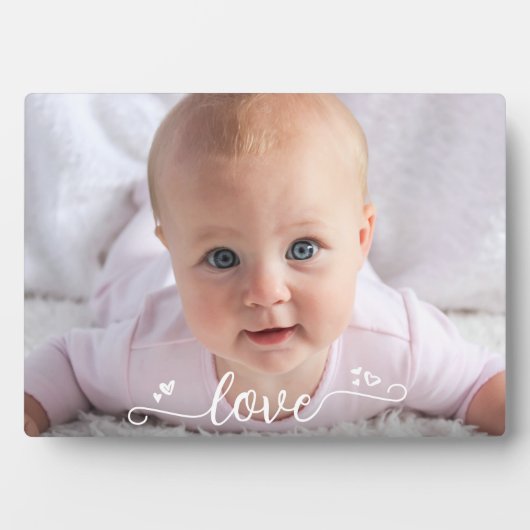 Baby Foto Liebe Calligraphy Custom Keepake DIY Fotoplatte (Vorderseite)