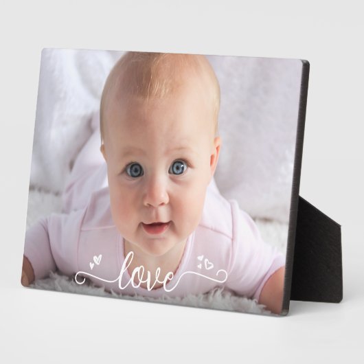 Baby Foto Liebe Calligraphy Custom Keepake DIY Fotoplatte (Seite)