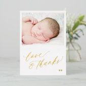 Baby Foto Liebe dank Goldfolie danke Karte (Stehend vorne)