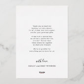 Baby Foto Liebe dank Goldfolie danke Karte (Rückseite)