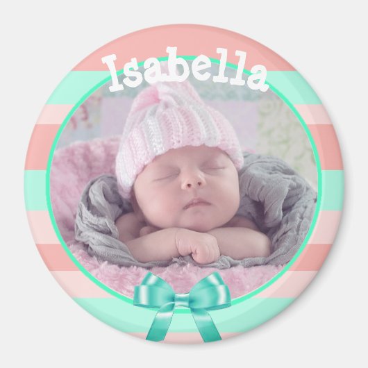 Baby Foto Magnet, Personalisiert mit Ihrem Baby Magnet (Vorne)