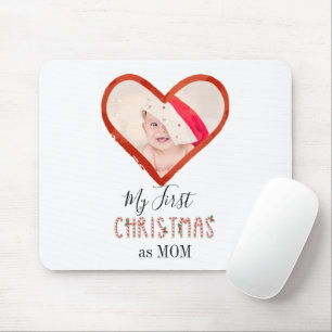 Baby Foto meine ersten Weihnachten als Mama Liebe Mousepad