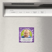 Baby-Foto mit Name und Datum Winterschneeflocke Magnet (In Situ (Geschirrspüler))