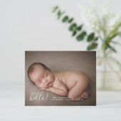 Baby Foto Modern Birth 3 Foto Ankündigung (Stehend Vorderseite)