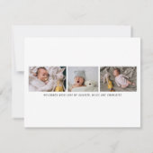 Baby Foto Modern Birth 3 Foto Ankündigung (Rückseite)