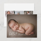 Baby Foto Modern Birth 3 Foto Ankündigung (Vorne/Hinten)