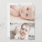 Baby Foto Modern Monogram Laurel Birth Ankündigung (Rückseite)