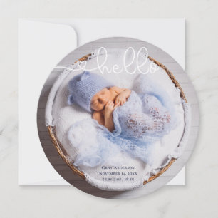 Baby Foto Moderne Elegante Geburtsankündigung Einladung