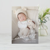 Baby Foto Moderne Geburt Ankündigung (Stehend Vorderseite)