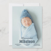 Baby Foto Moderne Geburt Ankündigung (Vorderseite)