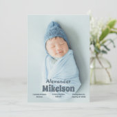 Baby Foto Moderne Geburt Ankündigung (Stehend Vorderseite)