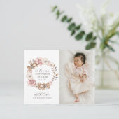 Baby Foto Moderne Geburt Ankündigungspostkarte (Stehend Vorderseite)
