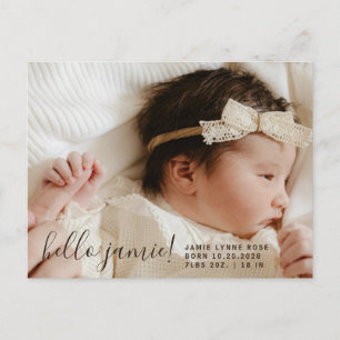 Baby Foto Moderne Geburtsankündigung Ankündigungspostkarte