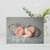 Baby Foto Moderne Geburtsankündigungskarte Ankündigung (Stehend Vorderseite)