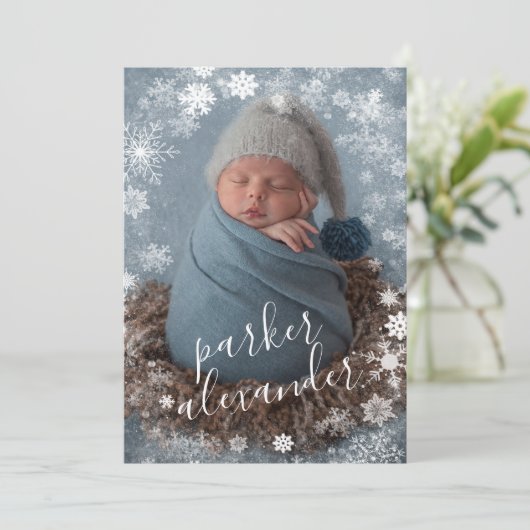 Baby Foto Moderne Geburtshinweise (Stehend Vorderseite)