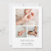 Baby Foto Moderne Geburtshinweise (Rückseite)