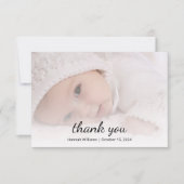 Baby Foto Moderne Sonnenblume Einfache Dusche Dankeskarte (Vorderseite)