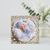 Baby Foto Moderne Whimsical Birth Ankündigung (Stehend Vorderseite)