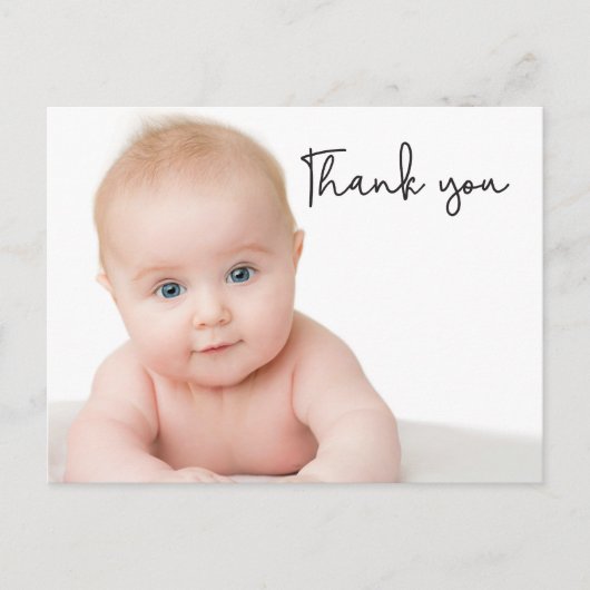 Baby Foto Modernes Geburtsdatum Ankündigung einfac Postkarte (Vorderseite)