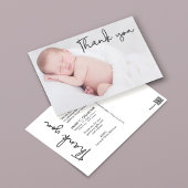 Baby Foto Modernes Geburtsdatum Ankündigung einfac Postkarte