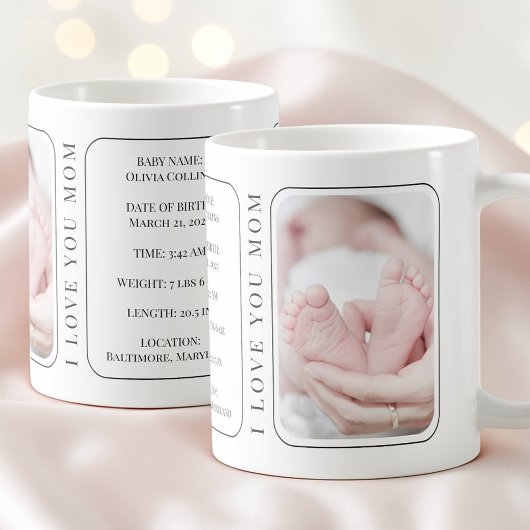 Baby Foto Modernes Weiße Junge Mutter Erster Mutte Kaffeetasse
