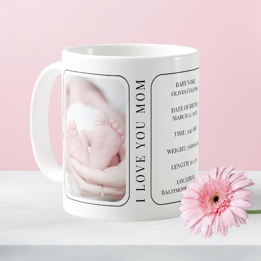 Baby Foto Modernes Weiße Junge Mutter Erster Mutte Kaffeetasse