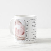 Baby Foto Modernes Weiße Junge Mutter Erster Mutte Kaffeetasse (Vorderseite Links)