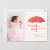 Baby Foto, Name, Datum, Roter Schirm Ankündigung (Vorderseite)