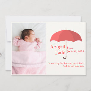 Baby Foto, Name, Datum, Roter Schirm Ankündigung