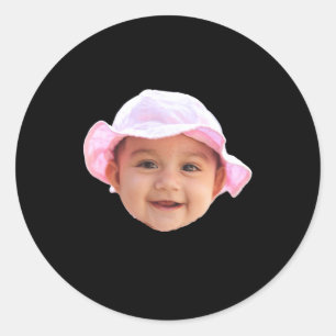 Baby-Foto Neuer Vater _1 Runder Aufkleber