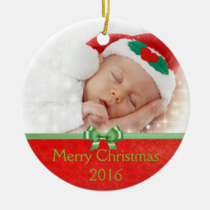 Baby Foto Ornament, Fügen Sie Ihren eigenen Bilder Keramikornament