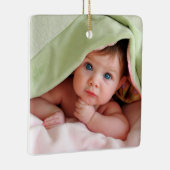 Baby Foto Ornament mit Births Stats Pink Dots (Rechts)