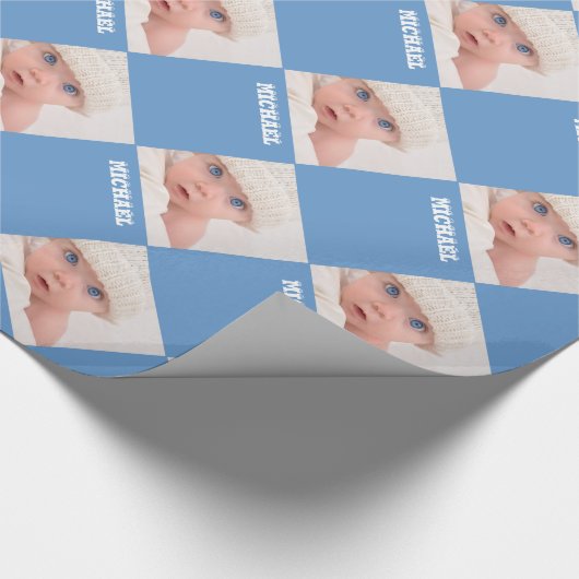 Baby Foto Pattern Birthday Geschenkpapier (Ecke)