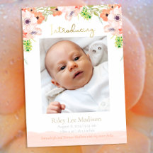 Baby Foto Peach Floral Moderne Geburt