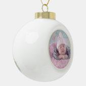 Baby Foto Personalisiert Weihnachtsgeschmack Keramik Kugel-Ornament (Links)