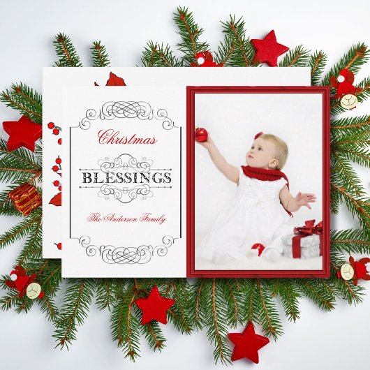 Baby Foto Red Frame Weihnachtsangebot Feiertagskarte