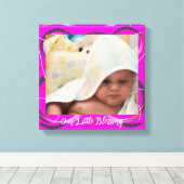 Baby Foto Rosa Abstrakte Rahmen Canvas drucken Leinwanddruck (Insitu (Holzboden))