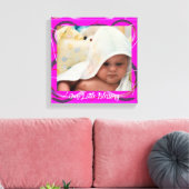 Baby Foto Rosa Abstrakte Rahmen Canvas drucken Leinwanddruck (Insitu (Wohnzimmer))