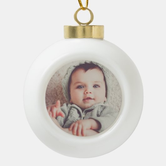 Baby Foto Round Ball Ornament (Vorderseite)