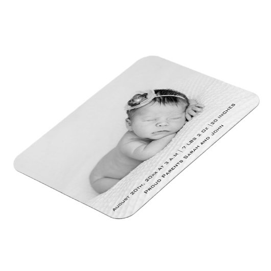 Baby Foto Script Birne Magnet (Linke Seite)