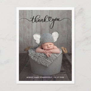 Baby Foto Script Birth Ankündigungspostkarte
