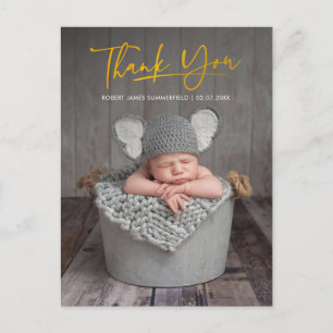 Baby Foto Script Vielen Dank Ankündigungspostkarte