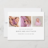 Baby Foto Sip'n'See Ankündigung Einladung (Rückseite)