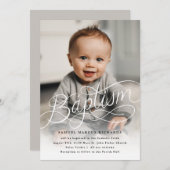 Baby Foto Taufe Einladung (Vorne/Hinten)