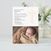 Baby Foto Taufe Elegantes Kirchenereignis Einladung (Stehend Vorderseite)