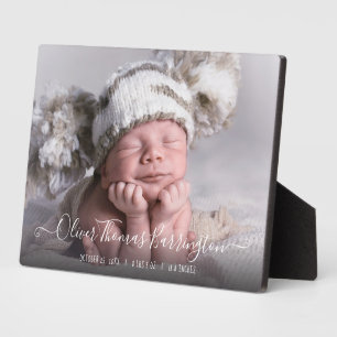Baby Foto und Birth Stats Plaque Fotoplatte